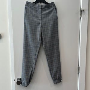 TIBI grey pattern print plaid pants size 2 (small) dezigner
